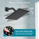 gotonovo Shower System with Tub Spout Wall Mounted Rain Shower Head and Handle Combo Shower Faucet Set with Valve, 8 Inch, Matte Black
