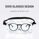 Safety Goggles Medical Goggles Fit Over Eyeglasses Anti-Fog Safety Glasses Clear Lab Goggles chemistry Protective Eyewear ANSI Z87.1