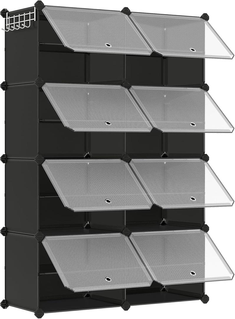 Small Animal Play Pen 8-Tier with Doors, 32-Pair Storage Cabinet