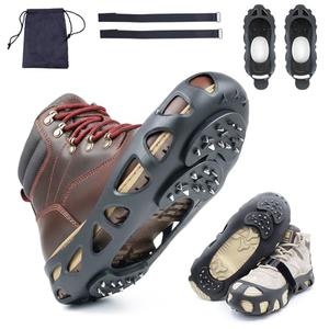 Ice Cleats for Shoes and Boots, Non-Slip Gripper for Shoes, Ice Traction Cleats with 30 Steel Studs Crampon for Walking On Snow and Ice, Shoe Grips for Ice Fishing, Hiking, Snow Shoveling,medium