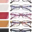 Reading Glasses for Women Men - 5 Pack Ladies Stylish Readers Computer Eyeglasses W/Spring Hinge - Blue Light Blocking Glasses Anti Eyestrain 1.50