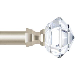 TONIAL Curtain Rods for Windows 20 to 53 Inch(1.6 to 4.4 ft), Telescoping Splicing 3/4 Single Rods 32 to 58 Inch(2.6-4.8ft), Decorative Drapery Rod with Acrylic Diamond Finial, Champagne Gold