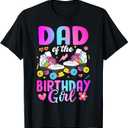 Dad Of The Birthday Girl Rolling Skate Bday Family T-Shirt