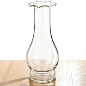 Oil Lamp Chimney Replacement,3 Inch Base by 9 Inch Tall Kerosene Lamp Globe,Clear Glass Oil Lamps Globe,Hurricane Lamp Globes Shade Cover,Crimped Top Chimney For OilLamps For Indoor Use Parts
