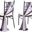 Ling's Moment Wedding Chiffon Chair Sashes Cover Aisle Decorations Draping Fabric Wrinkle-Free With Tie 16pcs Purple Pale Lavender for Party Ceremony Reception Floral Arrangement Banquet Outdoor Decor
