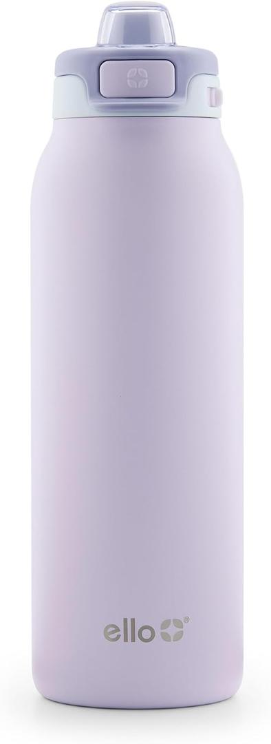 Ello Pop & Fill Stainless Steel Water Bottle with Quick Fill Technology, Double Walled Vacuum Insulated Metal, Leak Proof Locking Lid, Sip & Chug, BPA Free, Holiday Gift for Him Her, 22oz, 32oz, 40oz (Aurora)