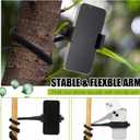 Amylove 2 Pcs Stroller Phone Holder Portable Cell Phone Holder Stand Universal Stroller Accessories for Parent Baby Toddler Cellphone Clamp with Non Slip Silicone Arm Grip(Black,Upgraded)