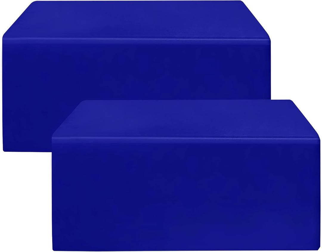 HolidayIdeas Fitted Royal Blue Table Covers - 96 x 30 Inch - 2 Pack Rectangle Tablecloths for 8 Foot Tables, Polyester Fabric Tablecloth for Parties, Trade Show, Farmers Market