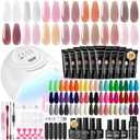 JEWHITENY 14 Colors Poly Gel Nail Kit 27 Colors Gel Nail Polish Kit With U V Light All In One Nail Art Starter Kit Suitable For All Seasons