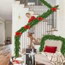 5FT Christmas Garland Artificial Norfolk Pine Garlands Real Touch Winter Green Greenery Garland Christmas Decoration Xmas Garland for Door Table Mantle Wall Indoor Outdoor Christmas Decor