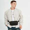 Crossbody bag, Small Sling Bag Fanny Packs for Men Women,Cross Body Fashion Waist Packs,Phone Chest Shoulder Pack Black Belt Bag with Adjustable Strap (Black)