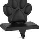 Baseo Black Christmas Stocking Holders for Mantle -Paw Stocking Hanger for Fireplace Christmas Stocking Hangers for Mantel Stocking Hooks for Fireplace Mantel Clips for Christmas Decor (Black Paw, 1)