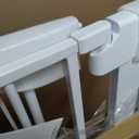 Cumbor 29.7-48" Baby Gate for Stairs, Mom's Choice Awards Winner-Dog Gates for Doorways, Auto Close Safety Pet Gate for Dogs Indoor, Easy Install Pressure Mounted Child Gate with Walk Thru Door, White