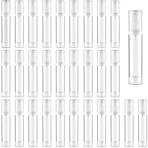 30Pcs 15ml Clear Vacuum Lotion Pump Bottles without Straw Empty Refillable Airless Cream Jars Mini Cosmetic Containers for Essense Foundation Gel Moisturiser,2 Pipettes,1 Funnel