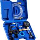 Orion Motor Tech Coolant Vacuum Refill Kit, 13pc Radiator Cooling System Tool Set with Conical Adapter 4 Round Adapters for Leak Detection Cooling Refill, Vacuum Coolant Fill Kit with Splashproof Hose