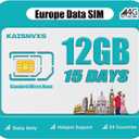 Plug and Play Prepaid SIM Card for Europe Travel - EU 12GB Data SIM Card for 15 Days in 24 Countries, 5G/4G LTE High Speed Data Network, No Need Activation, Hotspot Support, Data Use Only