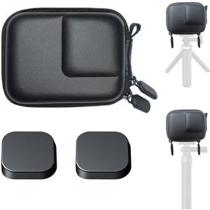 Mini Storage Bag Case for GoPro Hero 12 11 10 9 8 Black + Hero12 Hero11 Hero10 Hero9 Hero8 Rubber Lens Cap Cover, Carrying Boxes Accessory for Go pro [2+1 Pack]