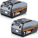 2Packs WA3520 20V 7.0Ah Li-ion Battery Replacement for Worx Battery 20V Lithium WA3525 WA3575 WA3578 Compatible with Worx 20V WG151s WG155s WG251s WG890 WG891 Cordless Tools