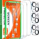 IMBZBK 3 Pack Screen Protector for iPhone 14 Tempered Glass with 3 Pack Camera Lens Protector, Accessories 9H Anti Scratch for Apple 14, 2.5D Curved, Case Friendly, Transparent