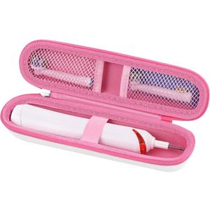 Toothbrush Travel Case for Oral-B Pro 1000, 2000, 3000, 3500 Sonicare 4100, Hard Shell Portable Carrying Electric Toothbrush Protection Case (WHITE-PINK)