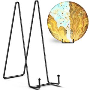 TR-LIFE 3 Pack 12 Inch Plate Stands for Display - Large, Metal Picture Frame Holder Stand + Easels for Decorative Platter, Book, Plaque, Photo, Table Top Art