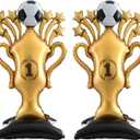 2 x 2 Pcs Giant Soccer Balloons 59 Inch Giant Self Standing Football Champion Foil Balloons for Soccer Themed Birthday Party Sports Event World Soccer Event Watch Party Fans Room Decor