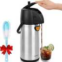 Airpot Coffee Dispenser Thermal with Pump,3L/102 Oz Insulated Stainless Steel Large Airpot Coffee Carafe Lever Action for Hot/Cold Water,Thermal Carafe for Hot Cocoa for Parties (101.4 Ounces)