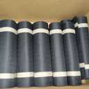 FAVE 12 Pack Woven Vinyl Table Runners 120x12 Inch Black with Gold Threads,