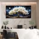 Canvas Wall Art for Living Room Large Wall Decor for Office Bedroom Decorations Glowing Tree of Life Night Sky Landscape Pictures Artwork Room Wall Mural Aesthetic Home Decor 30x60 in