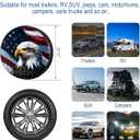 RV Spare Tire Cover with American Eagle USA Flag, Trailer Tire Covers PVC Leather for Truck SUV Wrangler Camper Vehicle Wheel Cover Waterproof Sun Dust Protection 17 inch