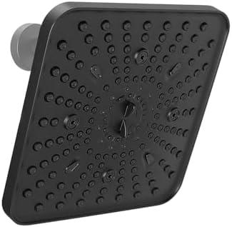Square Shower Head, 6 Spray Modes High Pressure 10 Inch Black Shower heads, Rainfall & Massage Anti-Clog Nozzles Easy-Clean Surface for Spa Experience, Large Shower Head