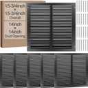Blulu 6 Pack Fits 14" x 14" Duct Opening, Black Air Vent Covers Steel Return Air Grilles for Sidewall Wall Ceiling, Return Vent Cover HVAC Accessories, Outer Dimensions: 15.75"w x 15.75"h