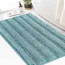 Turquoize Chenille Bath Rugs Shaggy Bathroom Rugs Non Slip Bath Mat for Bathroom 24 x 36 Aqua Haze Bath Rug for Bathroom Extra Soft and Absorbent Area Rug, 24"x 36", Aqua Haze