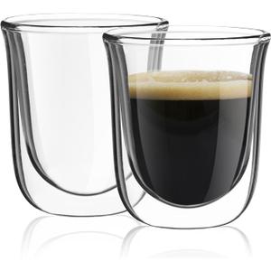 JoyJolt Javaah Double Walled Espresso Glasses Espresso 1 Cup| 2-Ounces