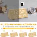 Kogonee Wooden Digital Alarm Clock, 0-100% Dimmer, 2 Alarm Settings, Weekday/Everyday Mode, 9 Mins Snooze, 12/24H, Temperature and Date Display for Office, Travel, Bedroom Alarm Clock (Bamboo), Small