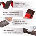 Vinyl Floor Transition Strip Self Adhesive Door Threshold 36 inch, Thresholds 1/2'' ~ 3/5'', Transition Strips for Doorways, Vinyl-Threshold Ramps for Door/Floor(Black Walnut)