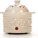 Hosley Cream Electric Potpourri Warmer 5.5" High Ideal Gift for Wedding Special Occasions Spa Aromatherapy Reiki Meditation Settings and Home Office