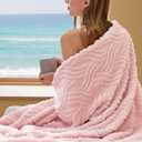 Bedsure Soft Throw Blanket for Women - Cozy Blankets for Couch and Sofa, Decorative Fleece Gifts for Girls, Light Pink, 50x60 Inches