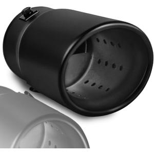 1"-2.5" Inlet Exhaust Tip Adjustable, 1"-2.5" x 3.5" x 6" Black Powder Coated Exhaust Tips, Black Stainless Steel Muffler Tip