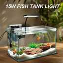 Vimvins Full Spectrum 15W Fish Tank Light Enhanced Edition LED Aquarium Light with Lens, 3 Adjustable Modes (Suitable for 10-20 Inch Tanks)
