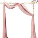 Ling's Moment Wedding Arch Draping Fabric 3 Panels 20Ft Chiffon Fabric,Sheer Draping Fabic for Wedding Arrangement Ceremony Reception Backdrop Party Swag Home Decor (Dusty Rose & Mauve & Blush)