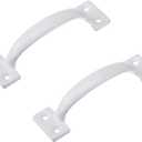 V171 6-1/2" Gate Handle, Screen Door Handle in White- 2 Pack