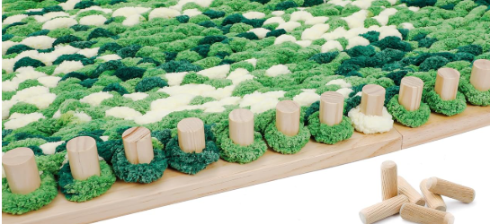 Zlshmoee 72" Chunky Knitting Loom for Blanket Making Beech Wood Frame, Portable DIY Hand Knitting Kit for Beginners, Reusable Blanket Loom for Bulky Yarn Crafts & Gifts, 1 pcs