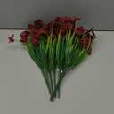 Artificial Fake Plants Flowers for Outdoor Outside Fall Decoration,24 Bundles Faux Silk Daisy in Planter UV Resistant Look Real for Home Front Door Porch Patio Garden Balcony Autumn Decor(Brown)