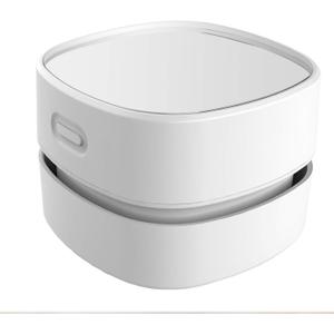 ODISTAR Desktop Vacuum Cleaner,Mini Table dust Sweeper Energy Saving with auto Power-Off Function,High Endurance up to 400 mins,Cordless&360 Rotatable for Keyboard/Home/Office (White USB Charging)