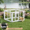 Clear Acrylic Dog Playpen with Door,23.6" Puppy Playpen,Easy Assemble Pet Fence for Puppies/Small Dog Play Pen Indoor (White, 23.6"&40", 4 PC(Transparent Sheet))
