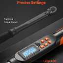 VEVOR Torque Wrench 0-1.5 in Adjustable Jaw Opening Digital Torque Wrench, Open-End Jaw, 4 Display Units, ±2% Accuracy, LCD Screen, with Buzzer and LED Indicator, for Pipe and Automotive Repair
