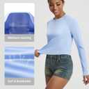 baleaf Women's Sun Shirts Crop Long Sleeve Workout Tops, M