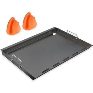 7524 Full Size Griddle Insert for Weber Genesis 300 Series Gas Grills, Flat Top Griddle Repalcement for Weber Genesis E/EP-310, E/EP-320, E/EP-330 and CEP-310 with Mini Oven Mitt