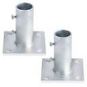 GBGS 2 Pcs 2"(Actual fits 1-7/8"OD) Chain Link Fence Post Floor Flange,Mailboxes Pole Hoder,Heavy Duty Round Sign Post Base
